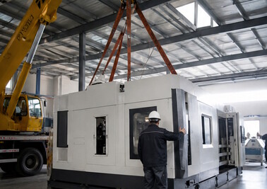 Установка станка на производственной площадке